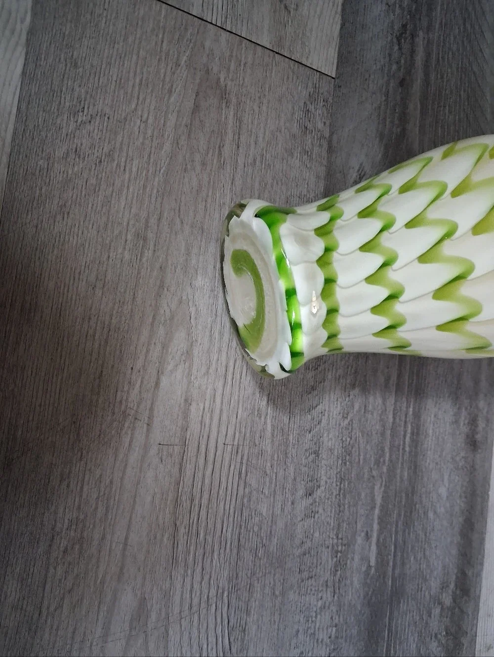 Hand-Blown Yellow and Green Decorative Glass Vase